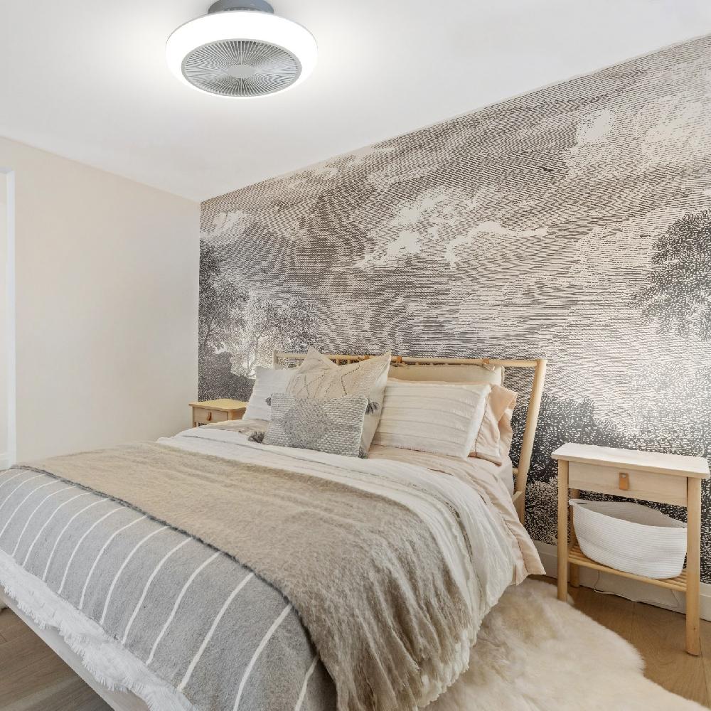 Sulion Ventilador De Techo Tipo Plafón ENKEL Blanco Con Luz - Sulion