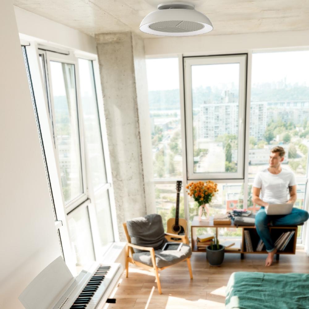 Sulion Ventilador Plafón BRISA Gris Purificador De Aire Con Luz - Sulion