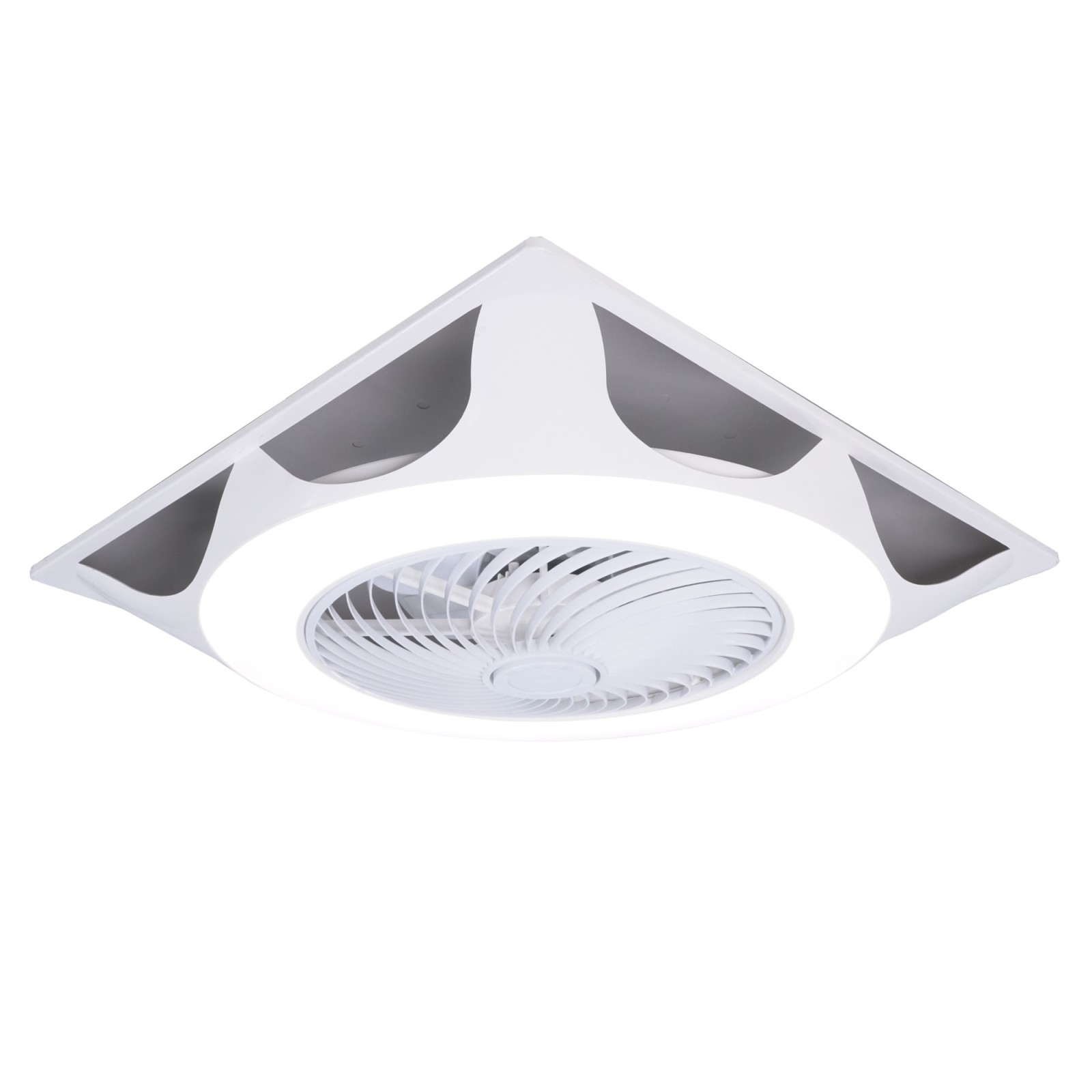 sulion Ventilador plafón UFO blanco empotrable con luz - Sulion