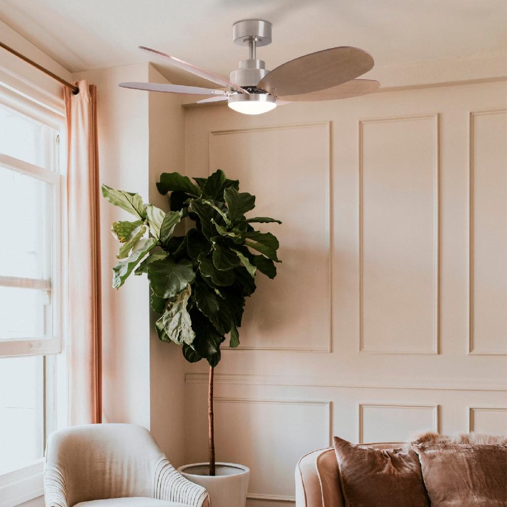 Sulion Ventilador RAINBOW M Níquel Palas Reversibles Y Luz - Sulion