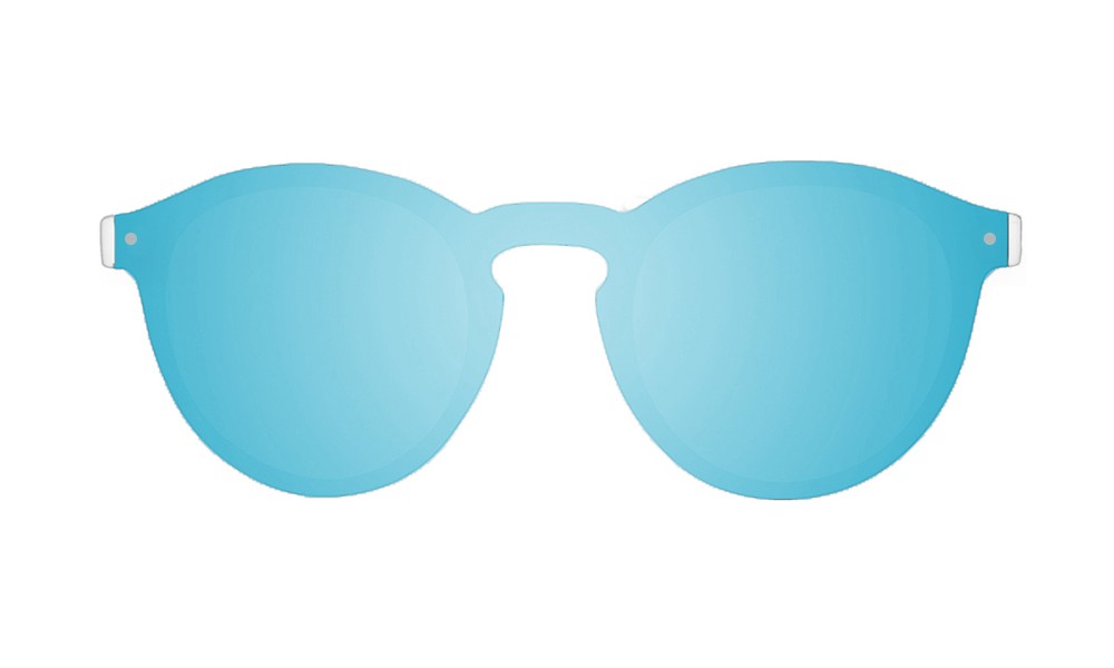 sunpers sunglasses Biarritz - Lente plana / revo / blanco mate transparente - azul cielo espejo