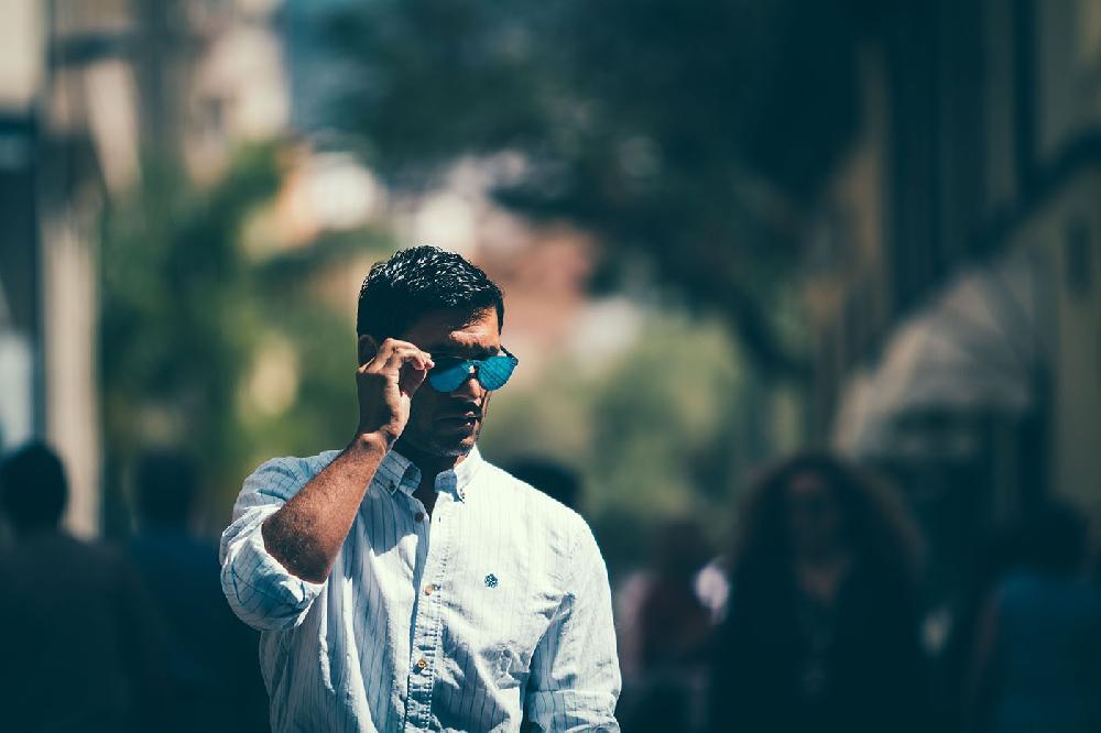 sunpers sunglasses Biarritz - Lente plana / revo / negro mate - azul espejo