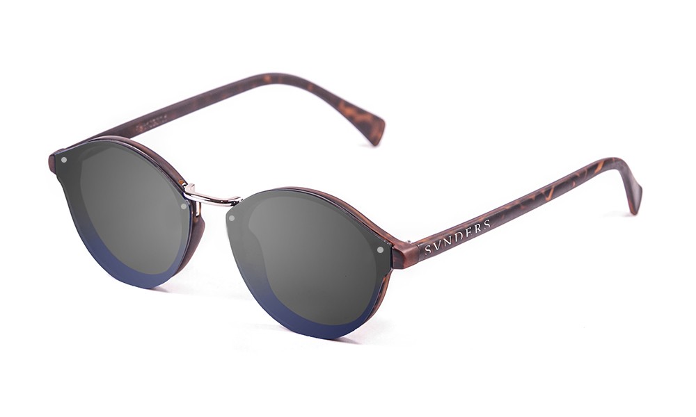 Sunpers Sunglasses Biarritz - Metal Lente Plana / Carey - Azul Transp. Inferior / Ahumadas