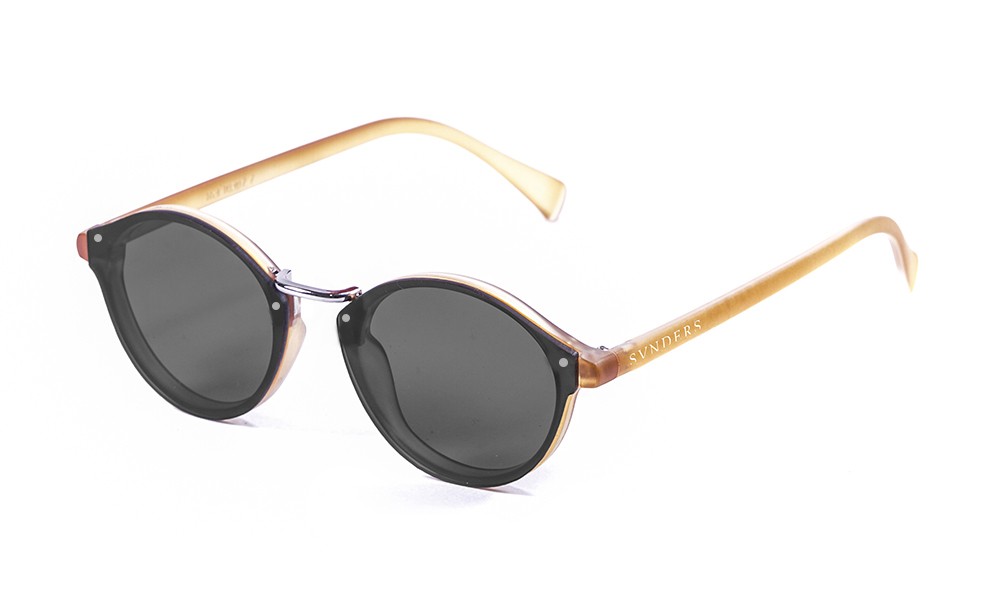 Sunpers Sunglasses Biarritz - Metal Lente Plana / Mate Marrón Suave / Ahumadas