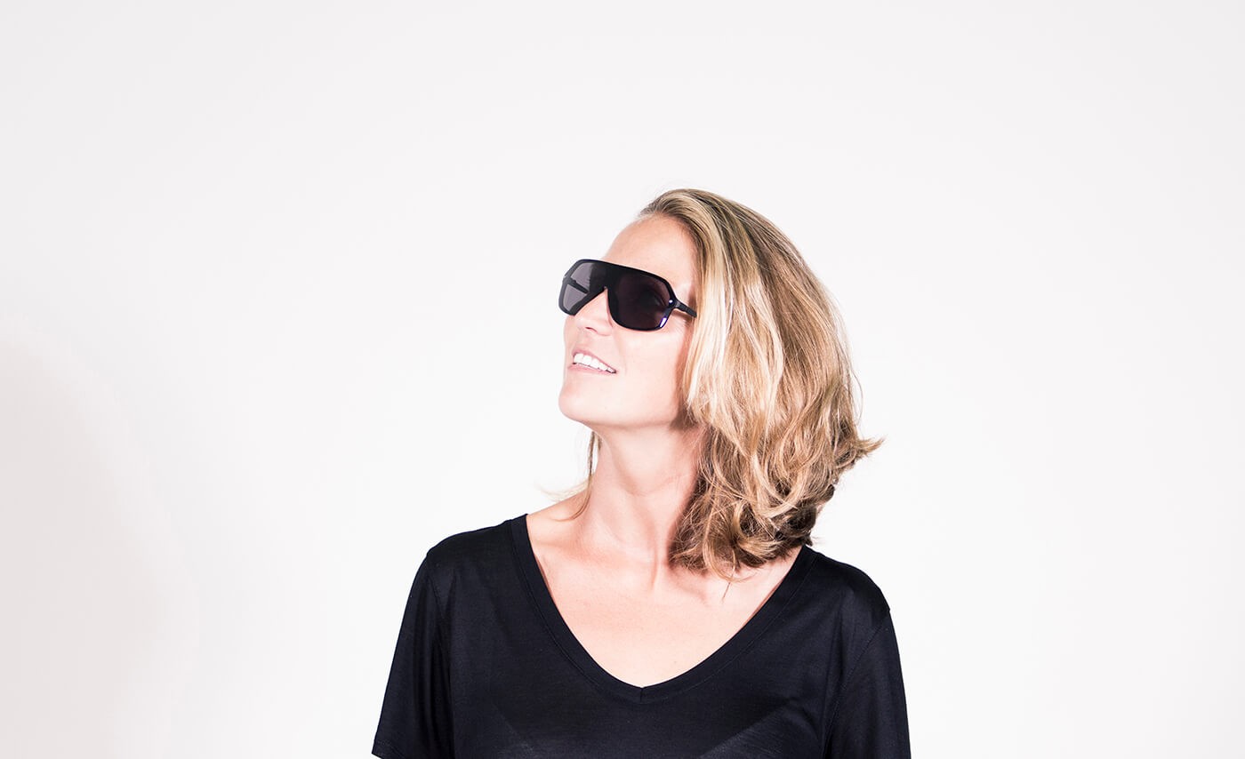 Sunpers Sunglasses Biarritz - Miami / Negro Mate - Ahumada Plana