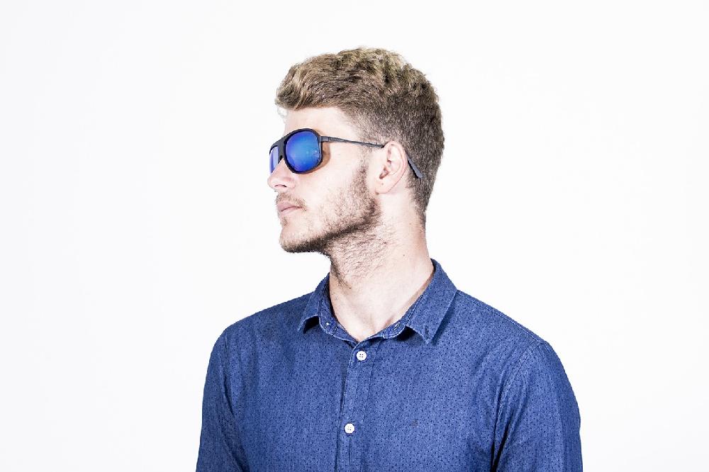 Sunpers Sunglasses Biarritz - Miami / Negro Mate - Azul Cielo