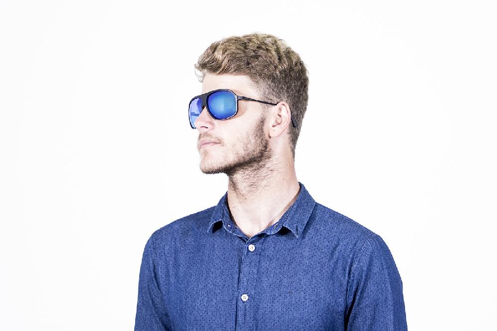 Sunpers Sunglasses Biarritz - Miami / Negro Mate - Azul Cielo