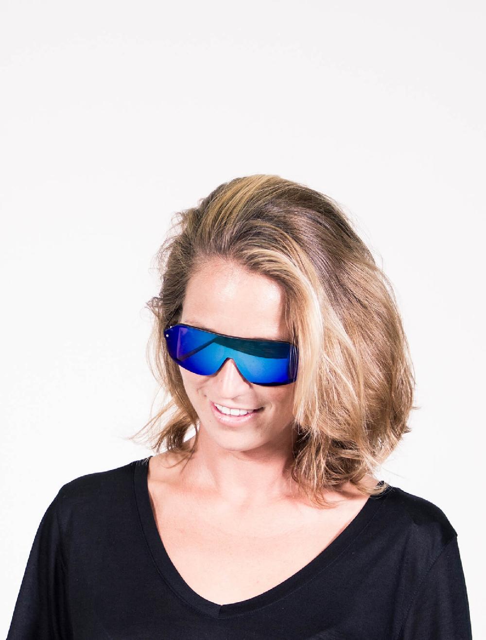 Sunpers Sunglasses Biarritz - Miami / Negro Mate - Azul Cielo Plana
