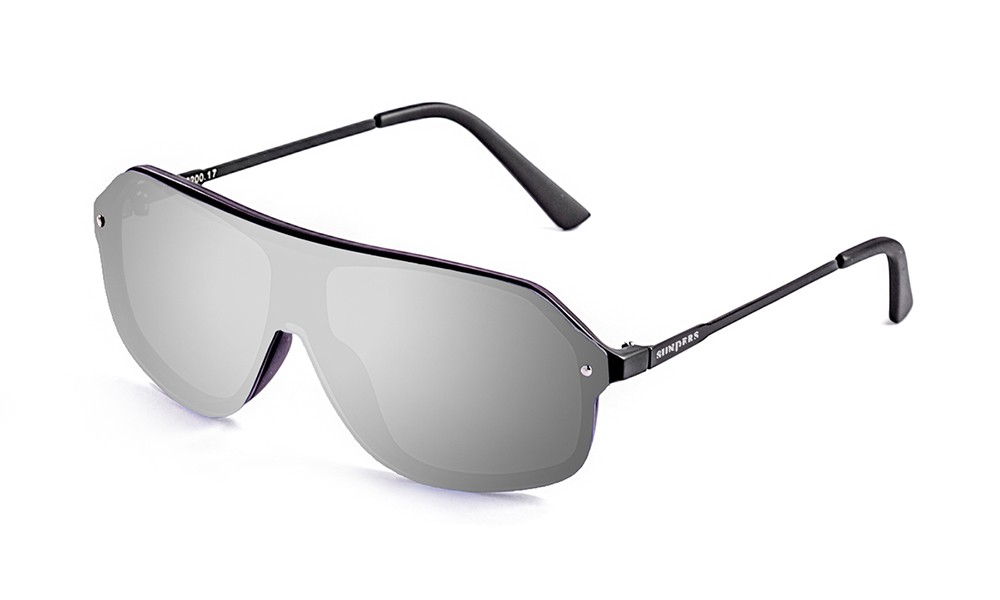 sunpers sunglasses Biarritz - Miami / negro mate - plateada plana