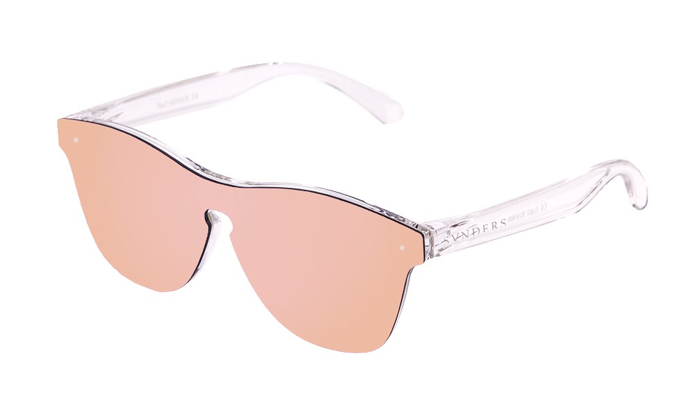 Sunpers Sunglasses Gafas De Sol – Blanco Transparente / Lente Plana Rosa Espejo | SUNPERS