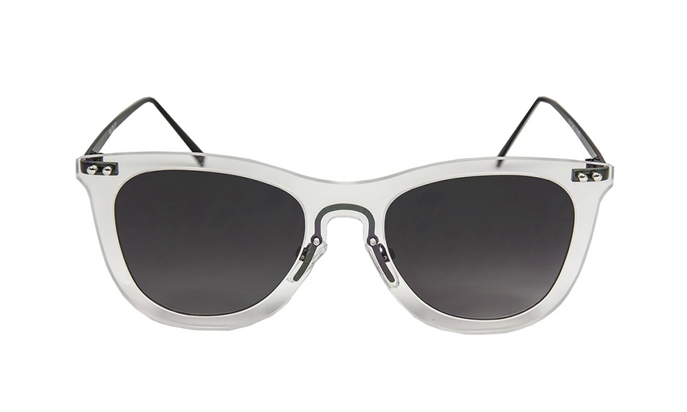 Sunpers Sunglasses Gafas De Sol - Blanco Transparente/ Patilla Negra Metálica| SUNPERS