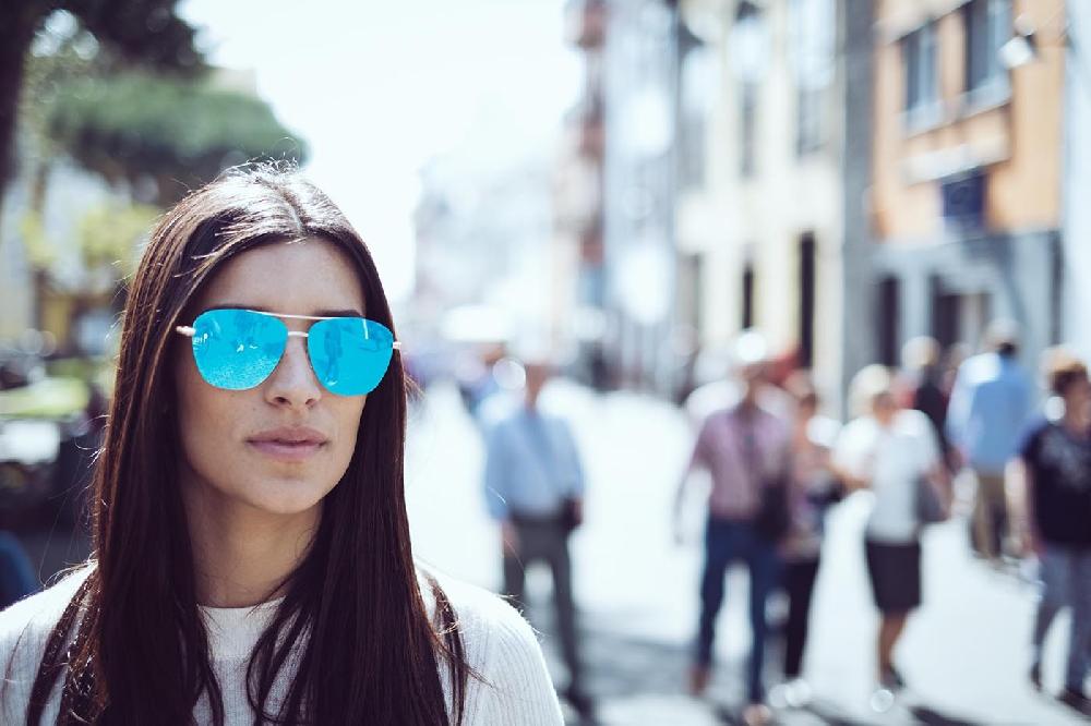 Sunpers Sunglasses Gafas De Sol - Dorado Brillante / Lente Plana Azul Espejo | SUNPERS