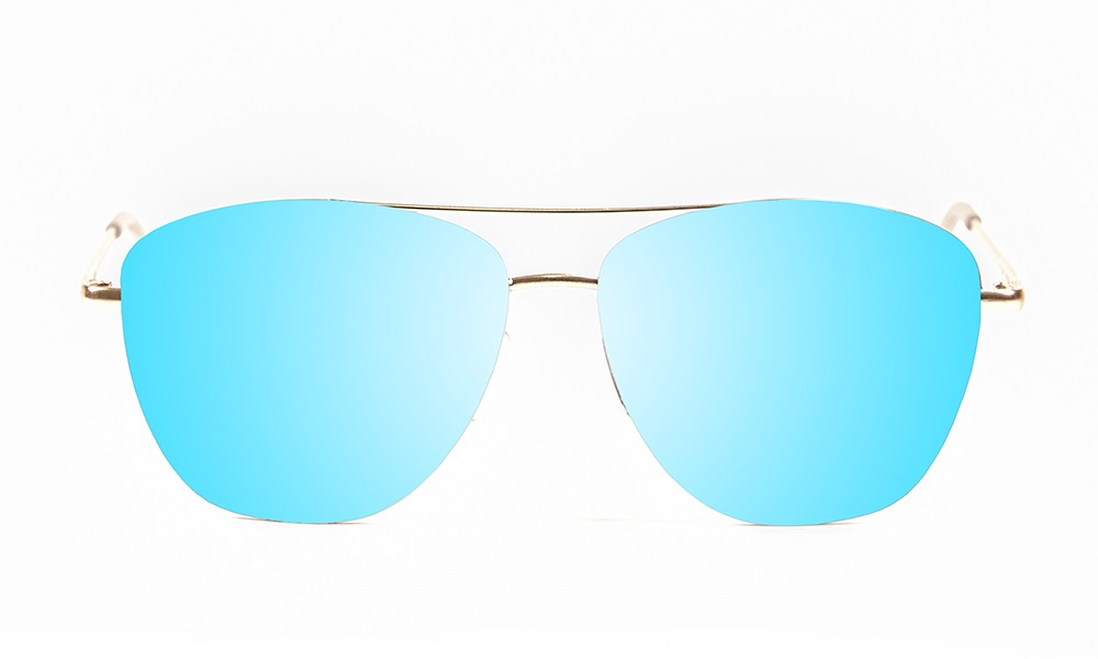 sunpers sunglasses Gafas de sol - dorado brillante / lente plana azul espejo | SUNPERS