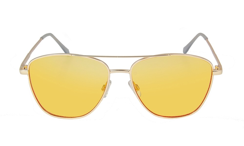 sunpers sunglasses Gafas de sol - dorado brillante / lente plana azul oscuro | SUNPERS