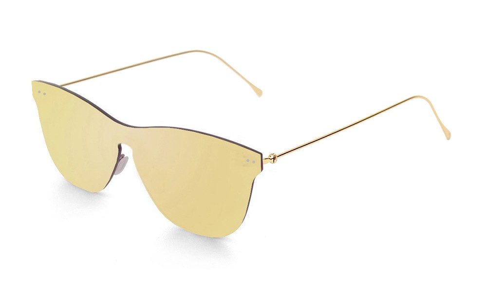 Sunpers Sunglasses Gafas De Sol - Dorado Metálico / Lente Plana Dorada | SUNPERS