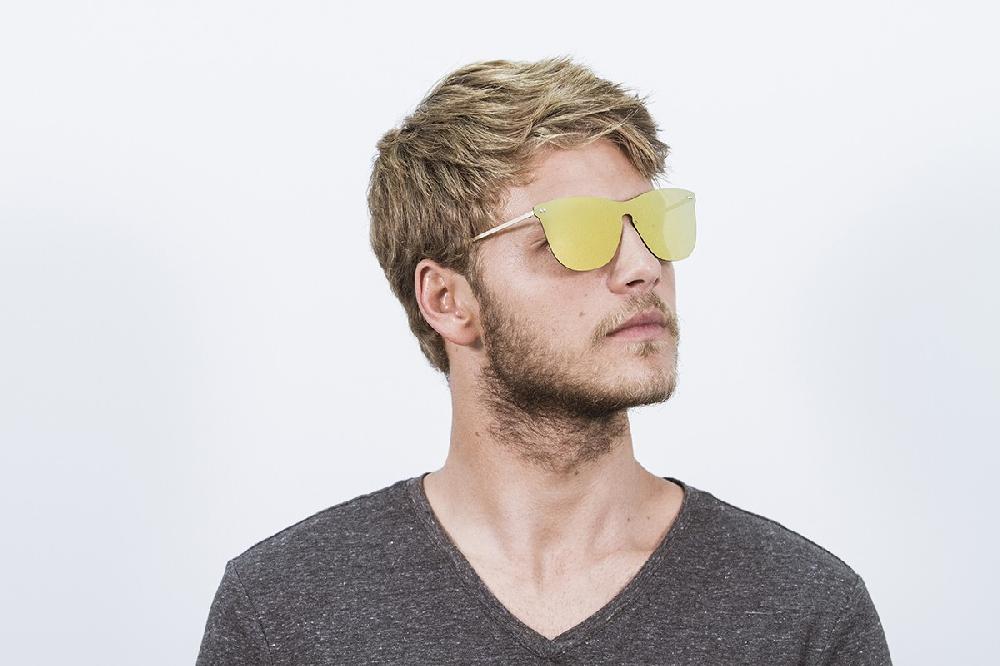 Sunpers Sunglasses Gafas De Sol - Dorado Metálico / Lente Plana Dorada | SUNPERS