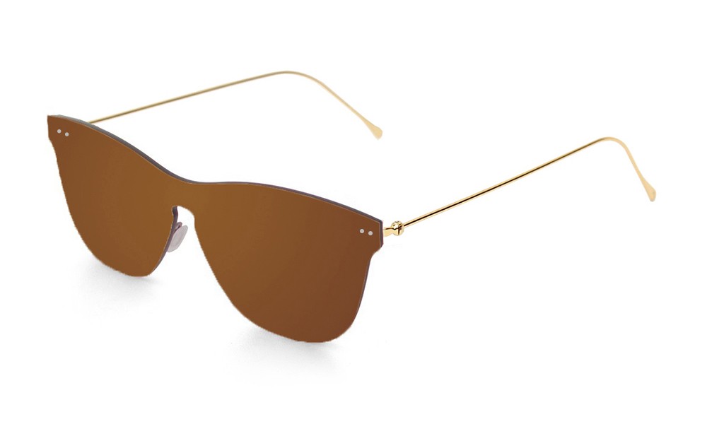 Sunpers Sunglasses Gafas De Sol - Dorado Metálico / Lente Plana Marrón | SUNPERS