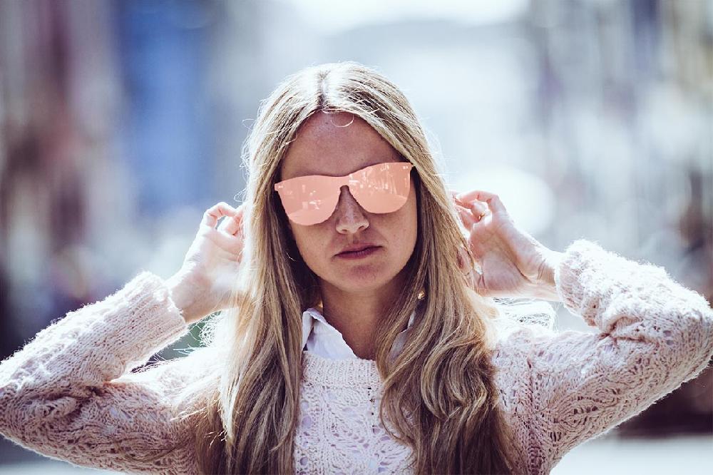 Sunpers Sunglasses Gafas De Sol - Dorado Metálico / Lente Plana Rosa | SUNPERS