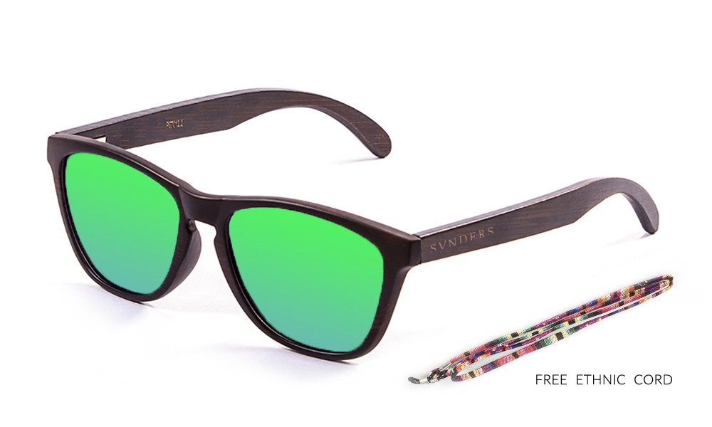 Sunpers Sunglasses Gafas De Sol - Madera / Lente Verde | SUNPERS