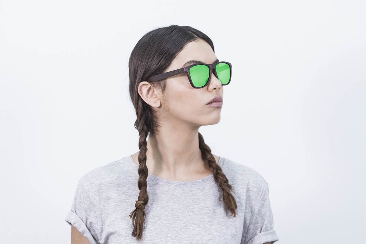 Sunpers Sunglasses Gafas De Sol - Madera / Lente Verde | SUNPERS