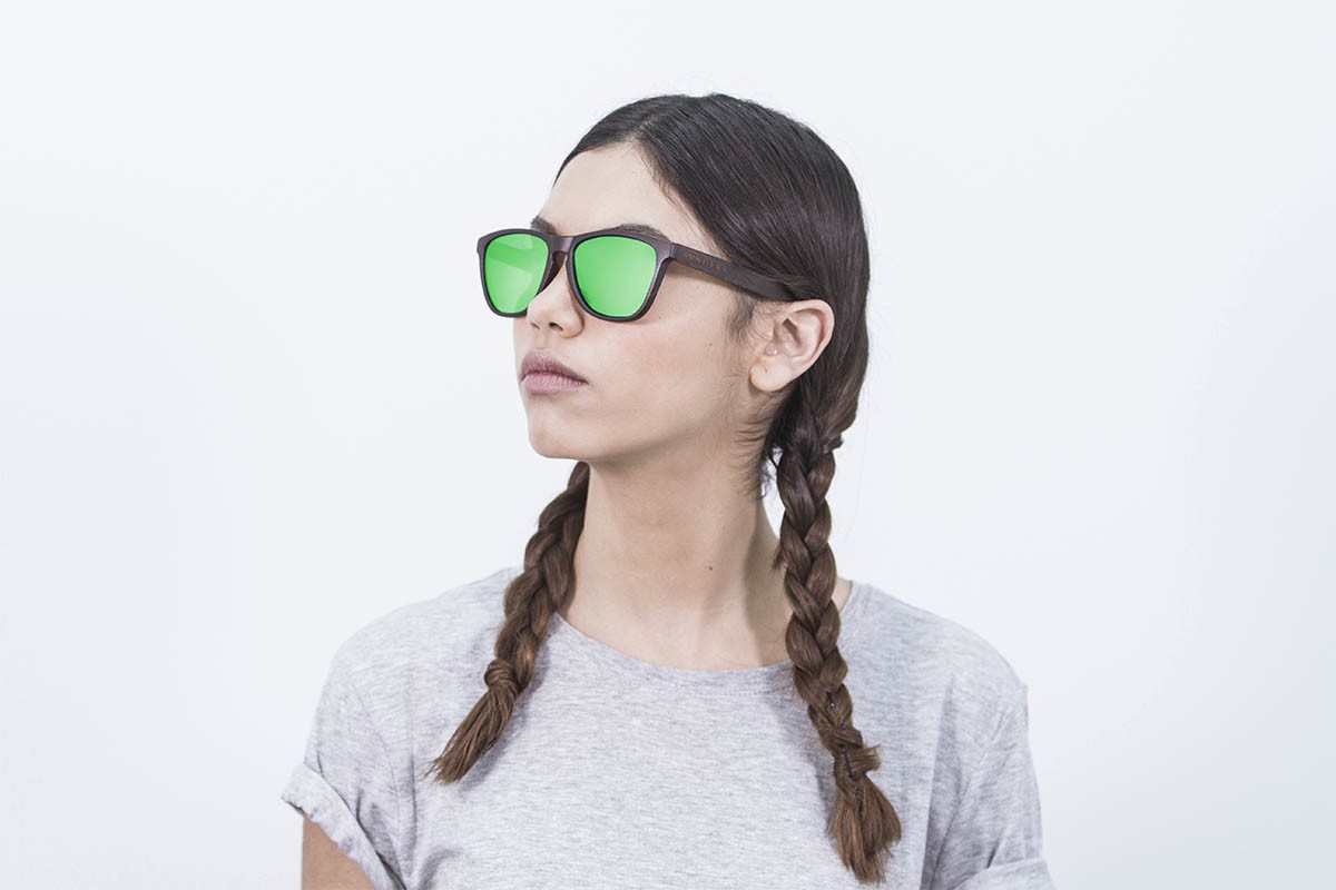 Sunpers Sunglasses Gafas De Sol - Madera / Lente Verde | SUNPERS