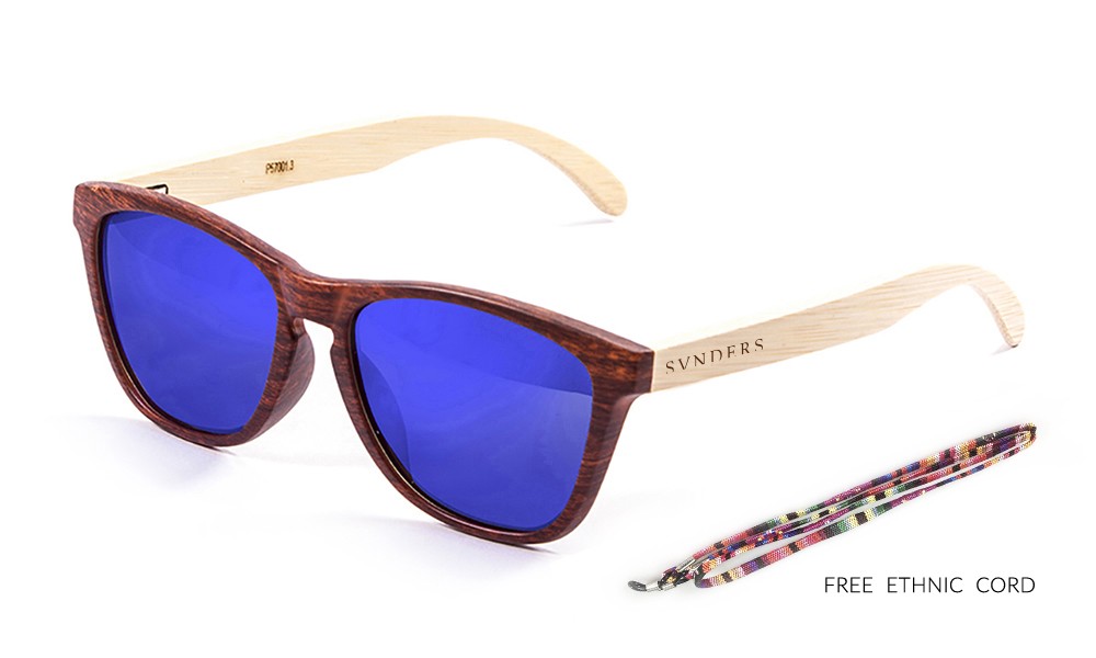 Sunpers Sunglasses Gafas De Sol - Madera / Marrón / Lente Azul Espejo | SUNPERS