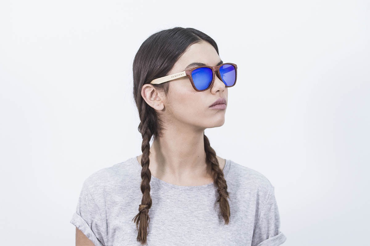 Sunpers Sunglasses Gafas De Sol - Madera / Marrón / Lente Azul Espejo | SUNPERS