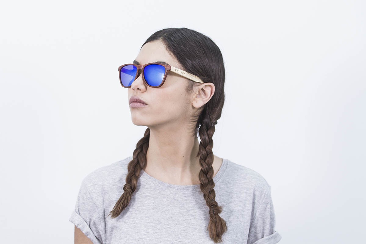 Sunpers Sunglasses Gafas De Sol - Madera / Marrón / Lente Azul Espejo | SUNPERS