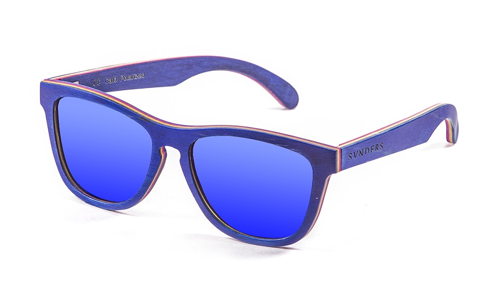 Sunpers Sunglasses Gafas De Sol - Madera / Skate / Lente Azul Claro | SUNPERS