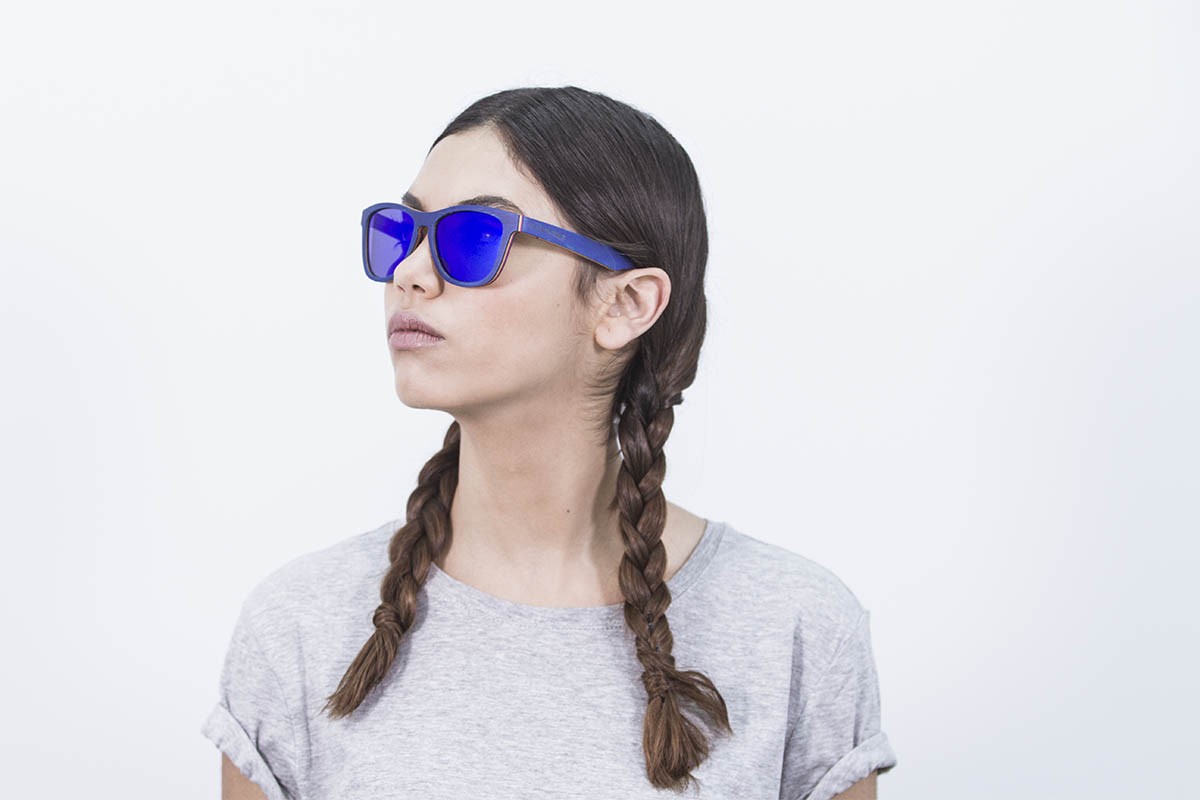 Sunpers Sunglasses Gafas De Sol - Madera / Skate / Lente Azul Claro | SUNPERS