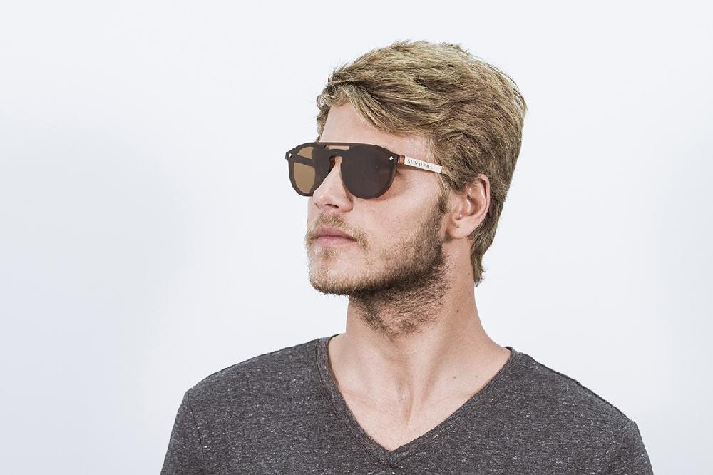 Sunpers Sunglasses Gafas De Sol - Negro Efecto Carey / Lente Plana Marrón | SUNPERS