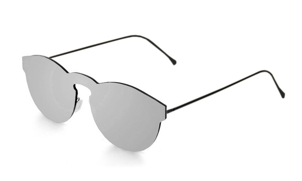 Sunpers Sunglasses Gafas De Sol – Negro Mate / Lente Plana Plateada | SUNPERS