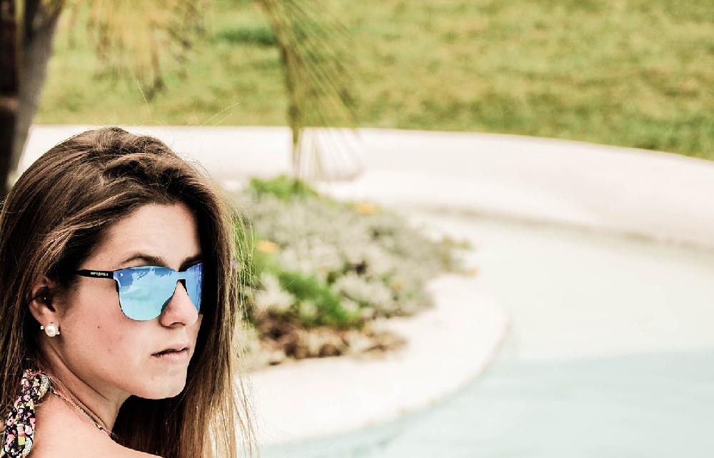 Sunpers Sunglasses Gafas De Sol - Revo / Carey Mate / Lente Plana Azu Cielo | SUNPERS