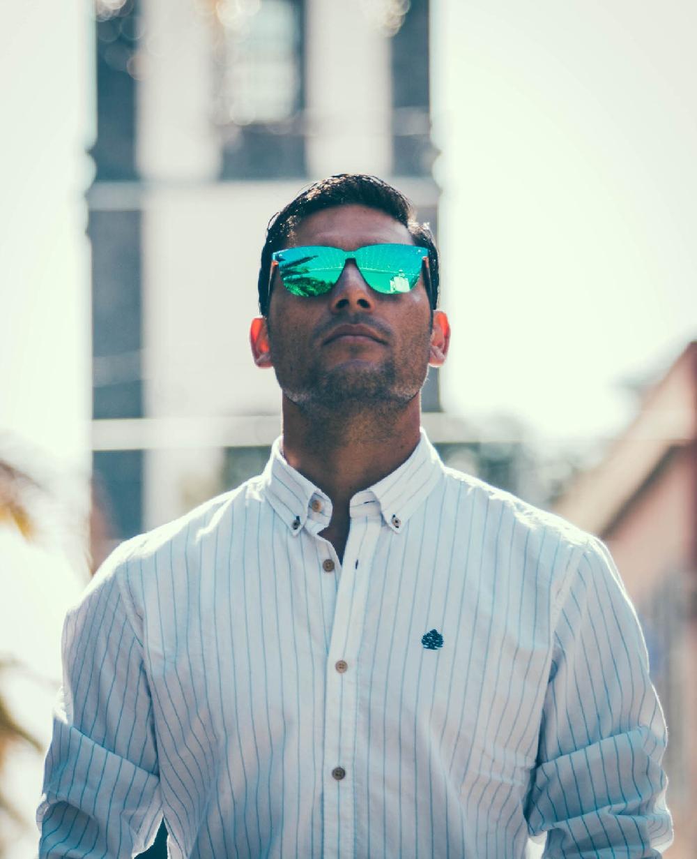 Sunpers Sunglasses Gafas De Sol - Revo / Carey Mate / Lente Plana Azu Cielo | SUNPERS