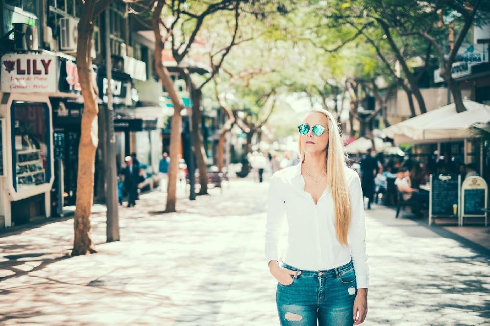 Sunpers Sunglasses Gafas De Sol - Revo / Marrón Claro / Lente Plana Azul Cielo | SUNPERS