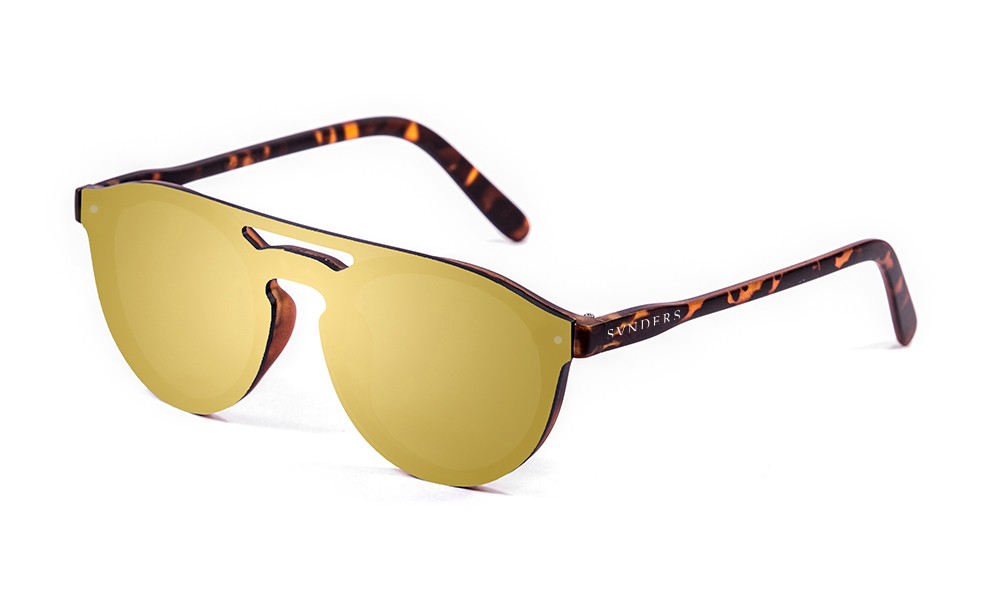 Sunpers Sunglasses Gafas De Sol - Revo / Marrón Efecto Carey / Lente Plana Dorada | SUNPERS