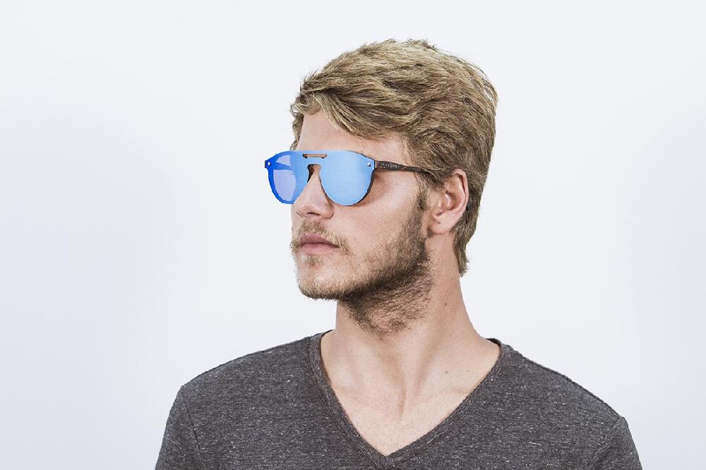 Sunpers Sunglasses Gafas De Sol - Revo / Marrón Efecto Carey / Lente Plana Azul Cielo | SUNPERS