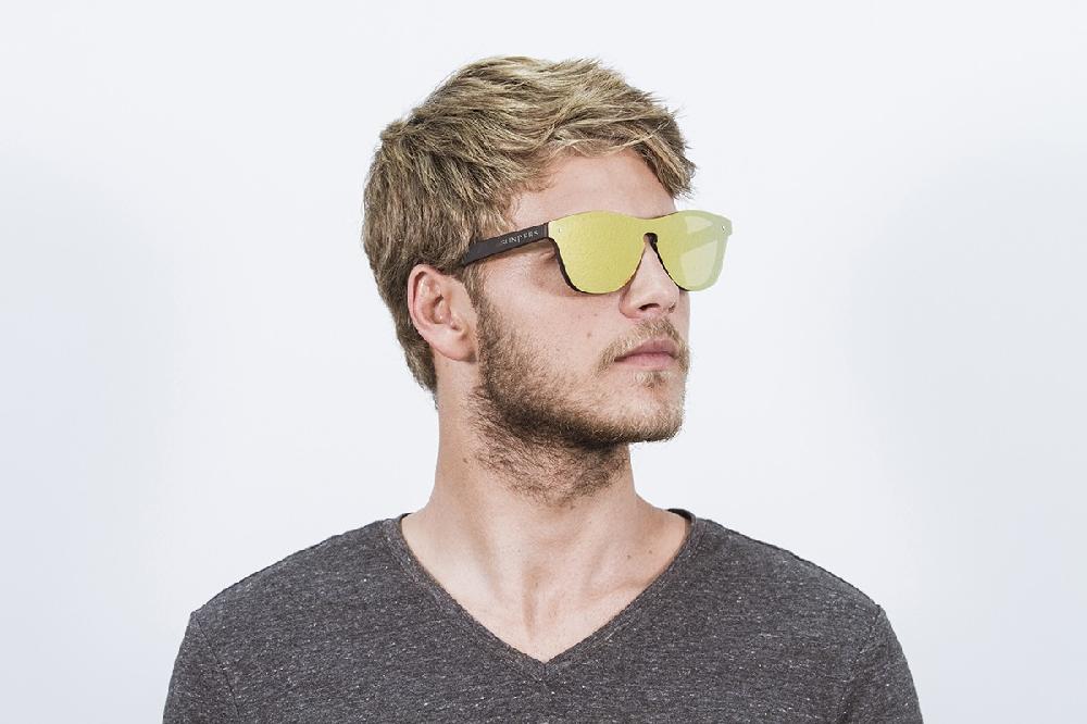 Sunpers Sunglasses Gafas De Sol - Revo / Marrón Efecto Carey / Lente Plana Dorada | SUNPERS