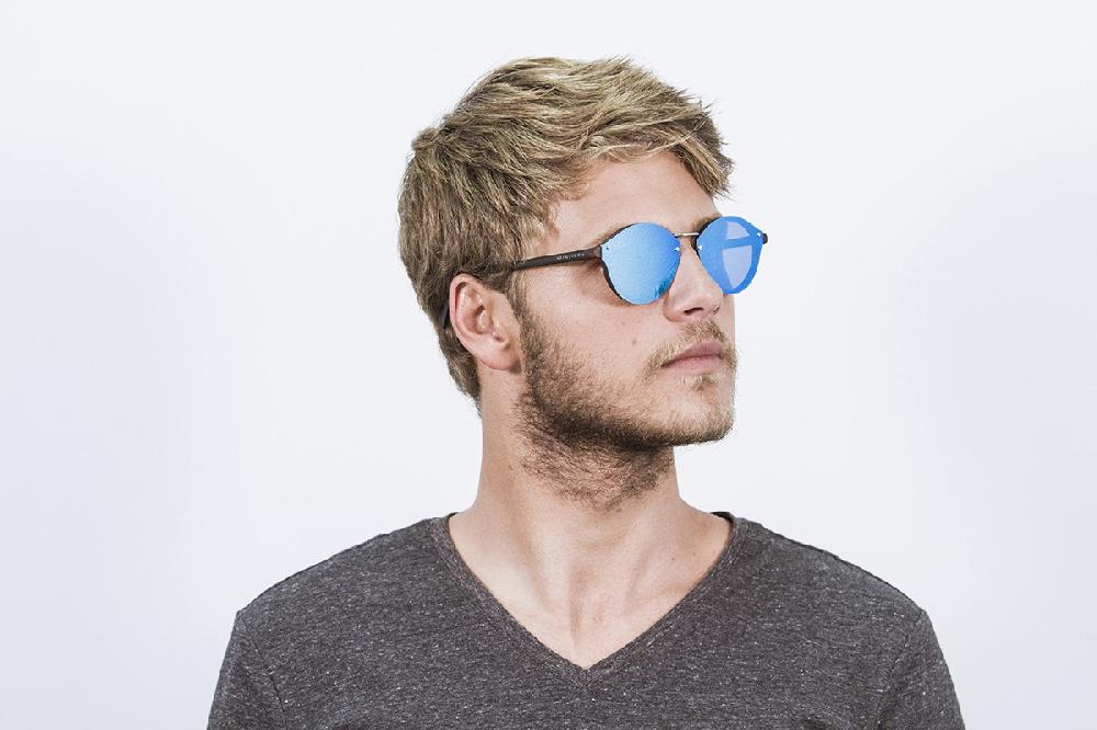 Sunpers Sunglasses Gafas De Sol - Revo / Marrón / Lente Plana Azul Cielo | SUNPERS