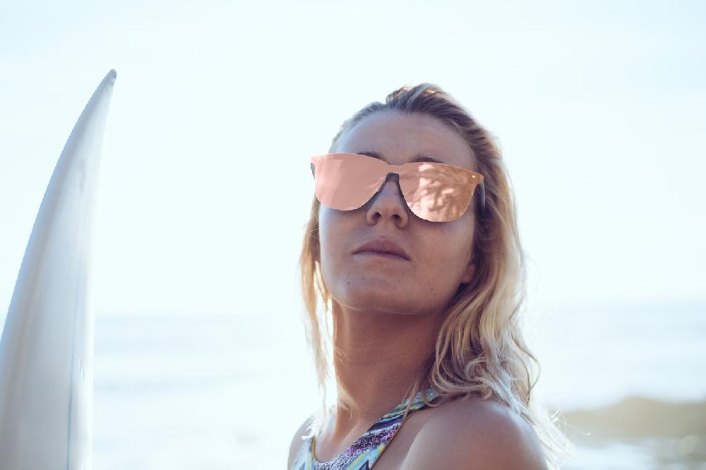 Sunpers Sunglasses Gafas De Sol - Revo / Mate Gris / Lente Plana Rosa | SUNPERS