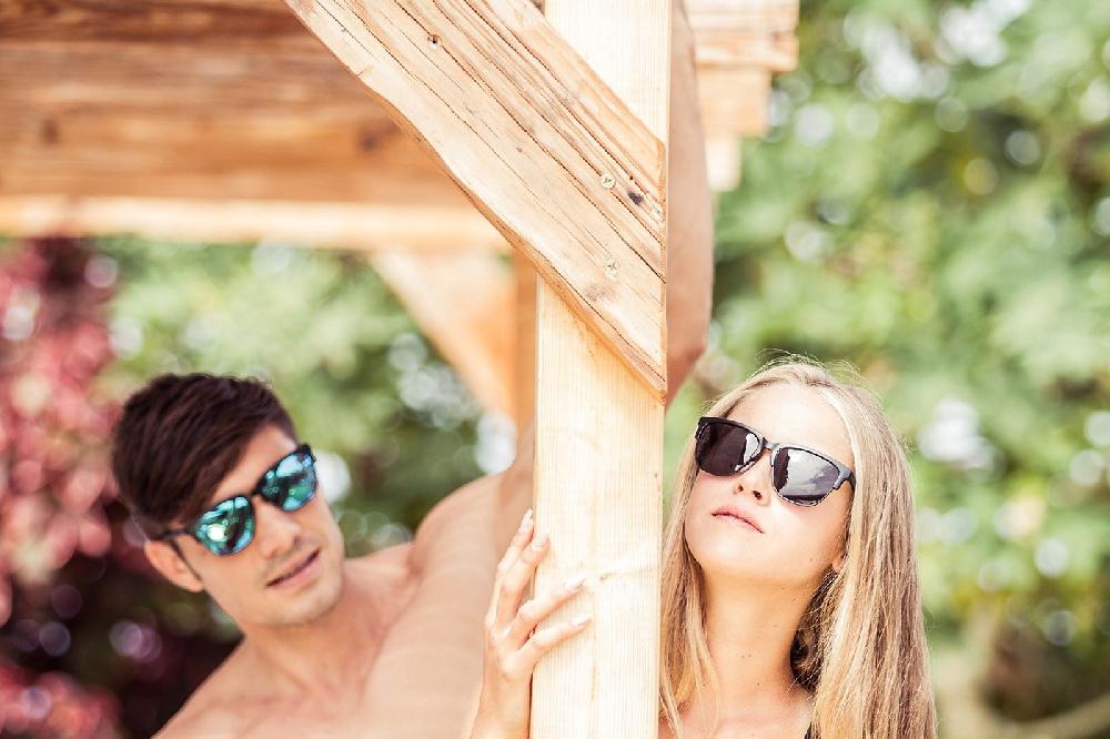 Sunpers Sunglasses Gafas De Sol - Revo / Negro Mate / Lente Azul Cielo | SUNPERS