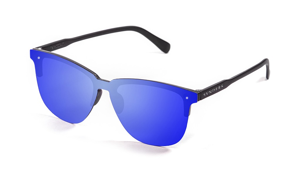 Sunpers Sunglasses Gafas De Sol - Revo / Negro Mate / Lente Plana Azul | SUNPERS