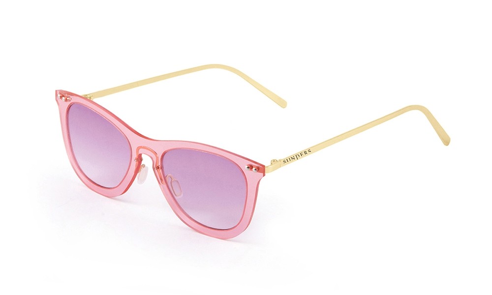 Sunpers Sunglasses Gafas De Sol - Rosa Transparente/ Patilla Dorada Metálica | SUNPERS