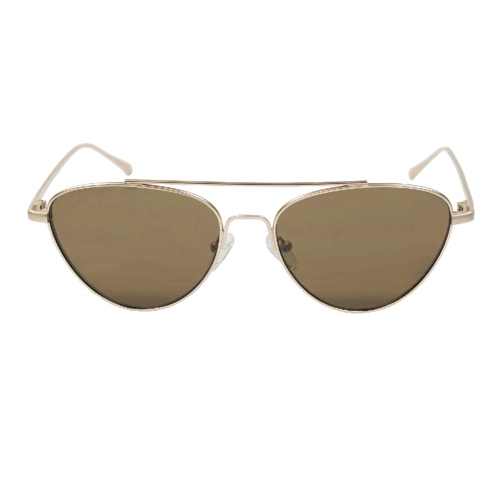 Sunpers Sunglasses LOLITA METAL MATTE GOLD FRAME TRANSPARENT BROWN LENS | SUNPERS SUNGLASSES