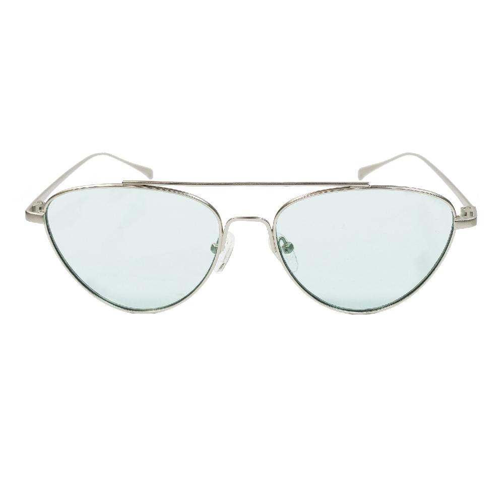 Sunpers Sunglasses LOLITA METAL MATTE SILVER FRAME TRANSPARENT MINT LENS | SUNPERS SUNGLASSES