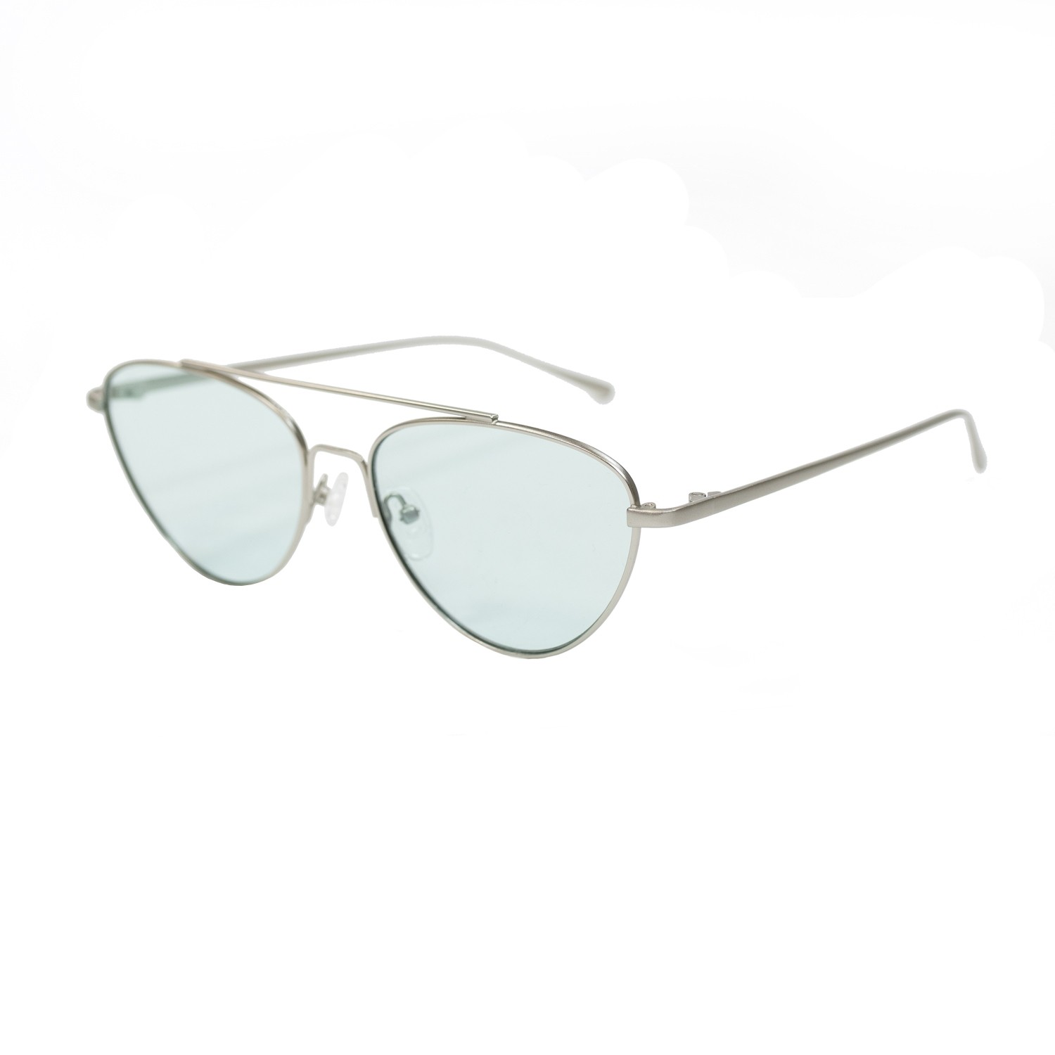 sunpers sunglasses LOLITA METAL MATTE SILVER FRAME TRANSPARENT MINT LENS | SUNPERS SUNGLASSES
