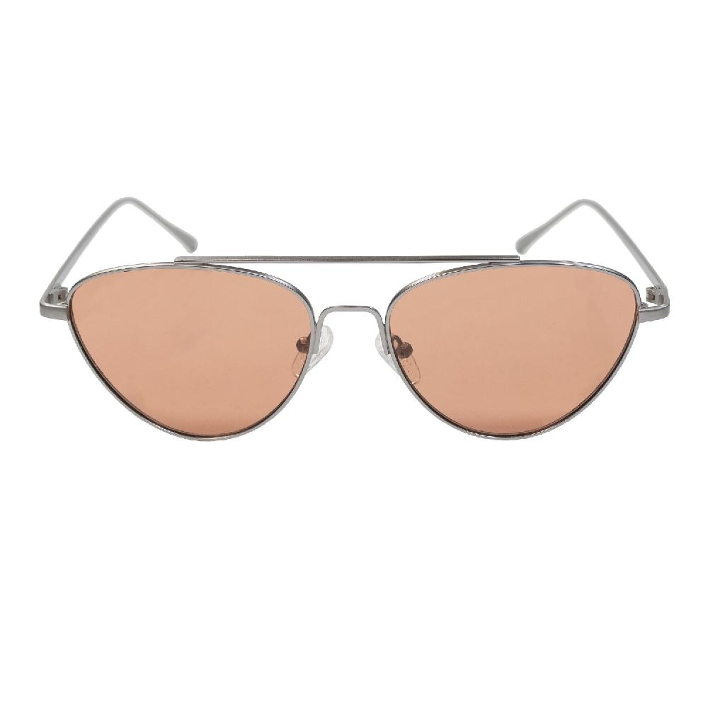 Sunpers Sunglasses LOLITA METAL MATTE SILVER FRAME TRANSPARENT RED LENS | SUNPERS SUNGLASSES