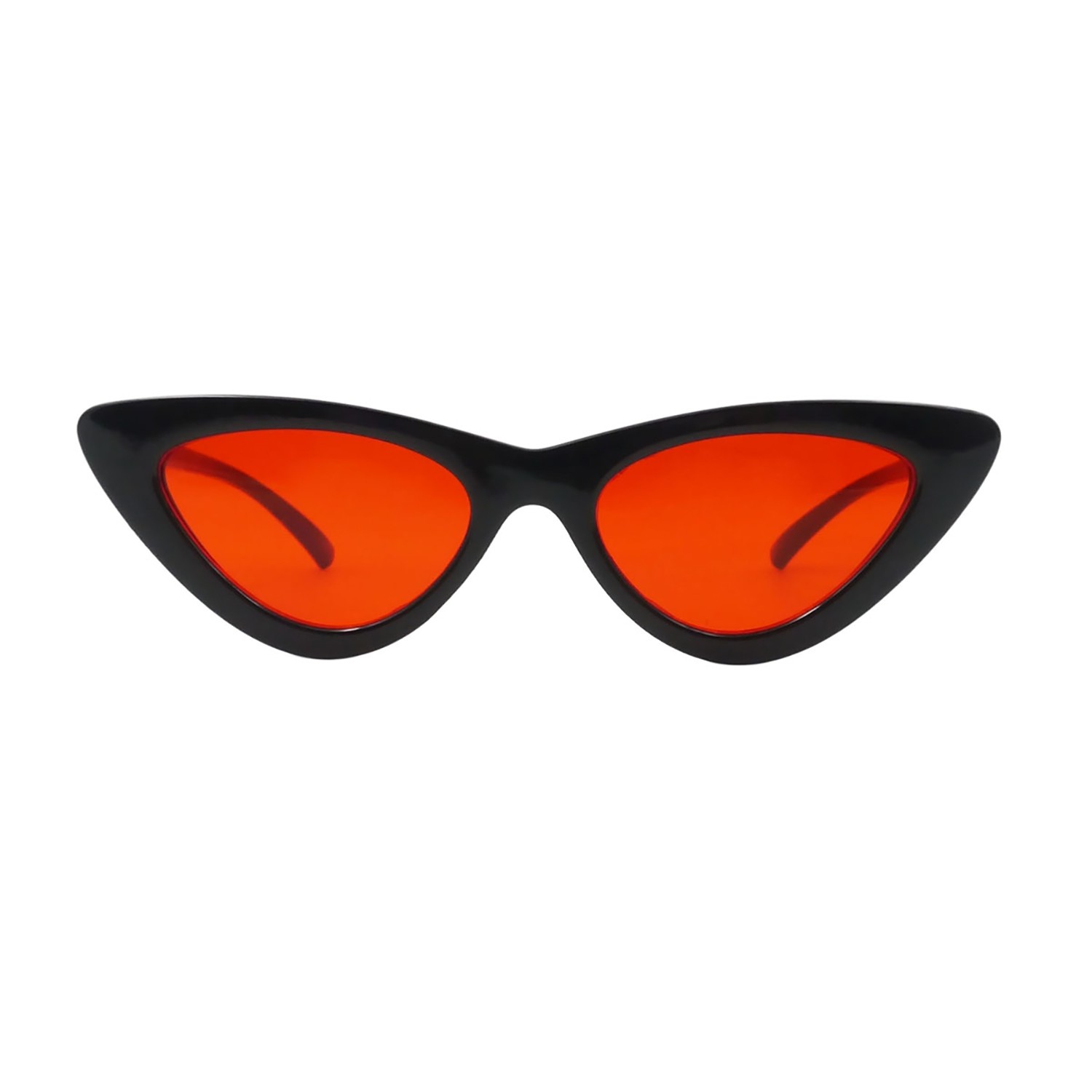 Sunpers Sunglasses LOLITA POLYCARBONATE SHAPE SHINY BLACK FRAME TRANSPARENT RED LENS | SUNPERS SUNGLASSES