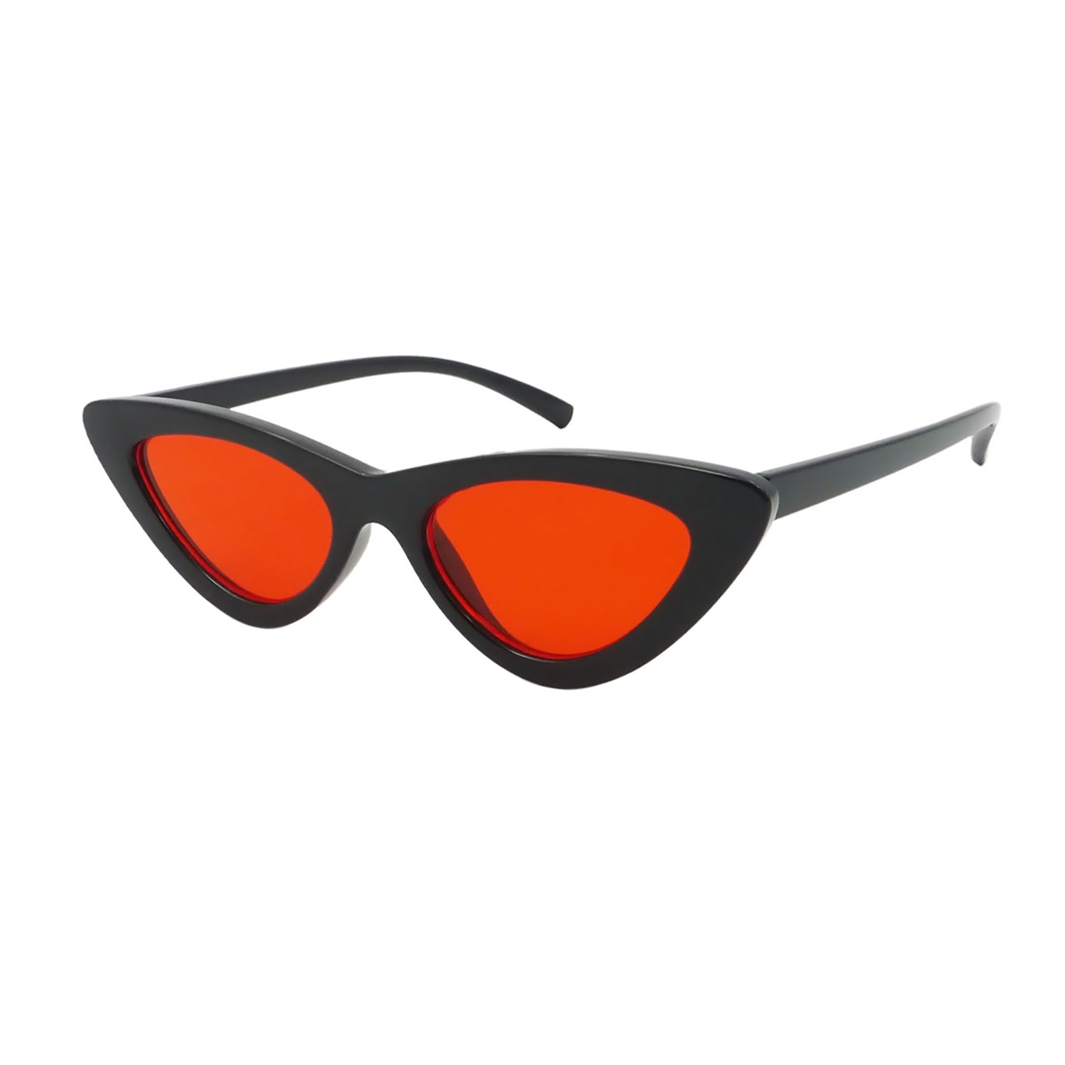 Sunpers Sunglasses LOLITA POLYCARBONATE SHAPE SHINY BLACK FRAME TRANSPARENT RED LENS | SUNPERS SUNGLASSES