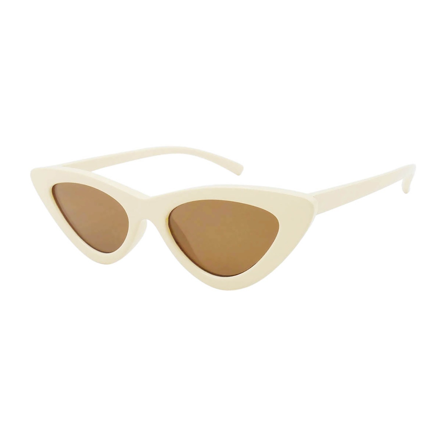 Sunpers Sunglasses LOLITA SHAPE POLYCARBONATE SHINY BEIGE FRAME BROWN LENS | SUNPERS SUNGLASSES